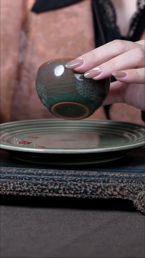 鱼鳞冰裂纹主人杯