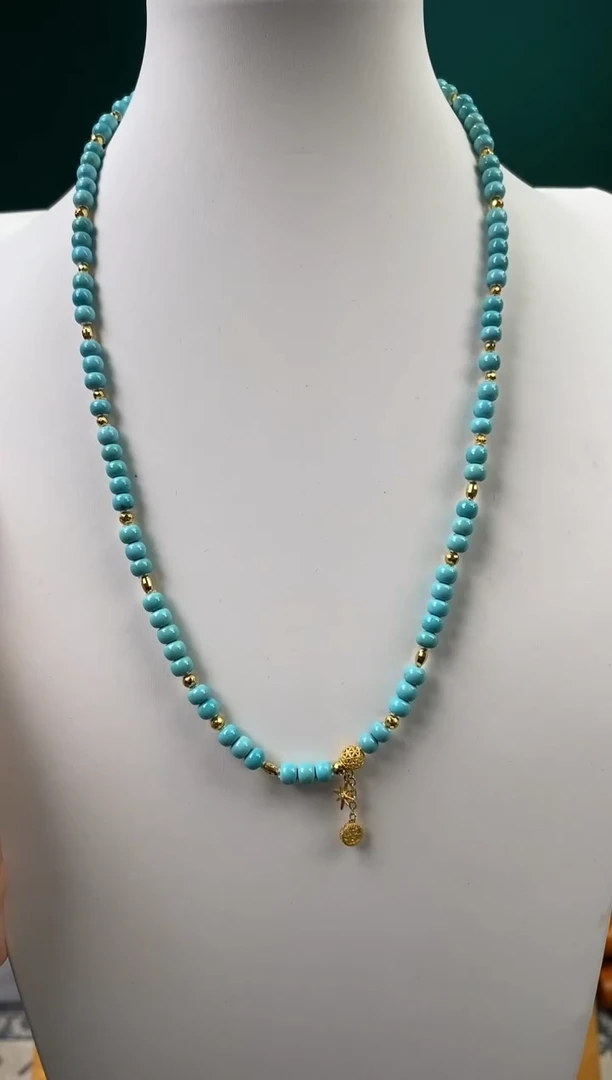 18K金镶嵌绿松石珠宝奇石1