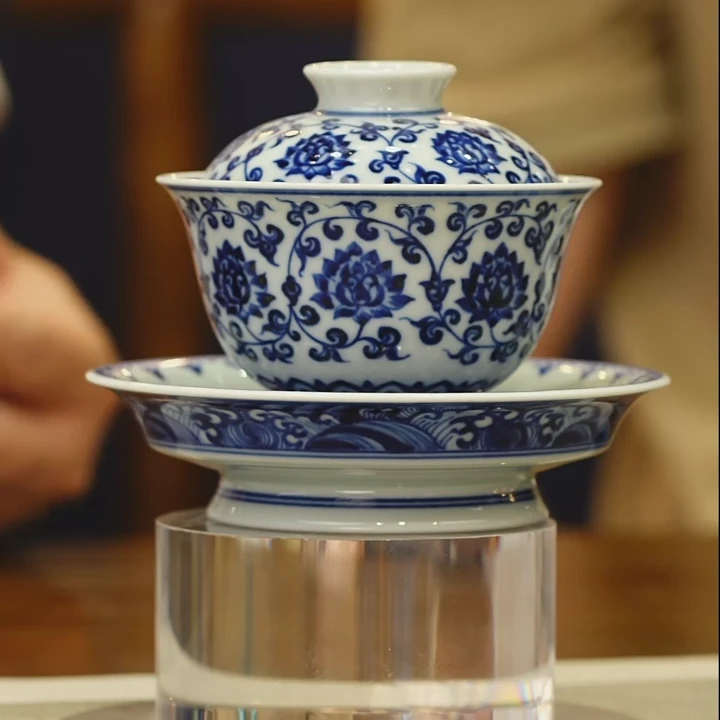 【小乔赏瓷】墨舍柴窑金刚莲三才盖碗moshe836