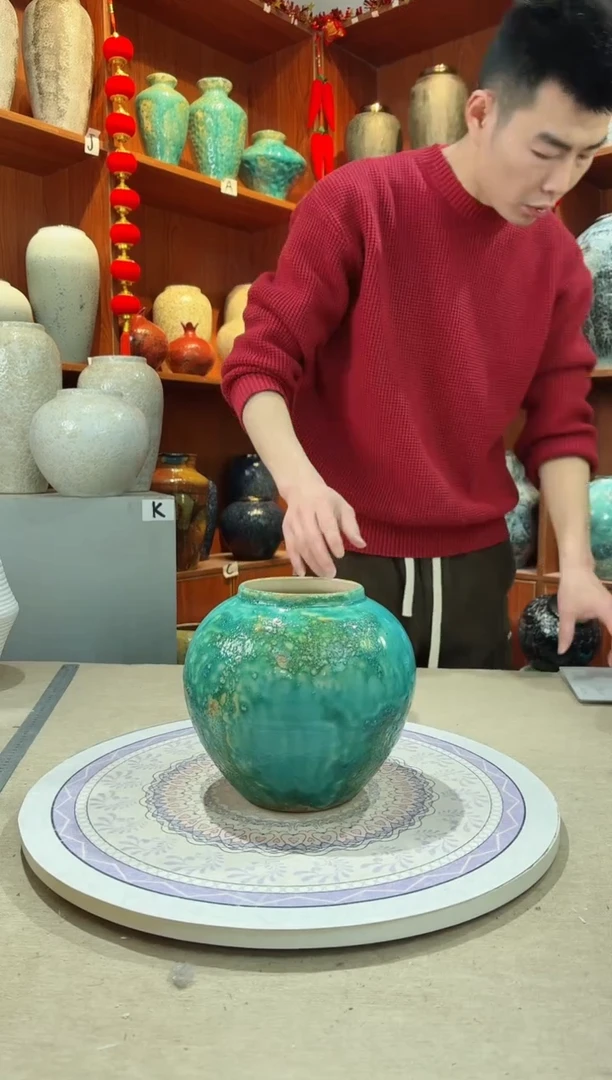 【闪购商品】瓶陶瓷花瓶 无花 草原绿小号