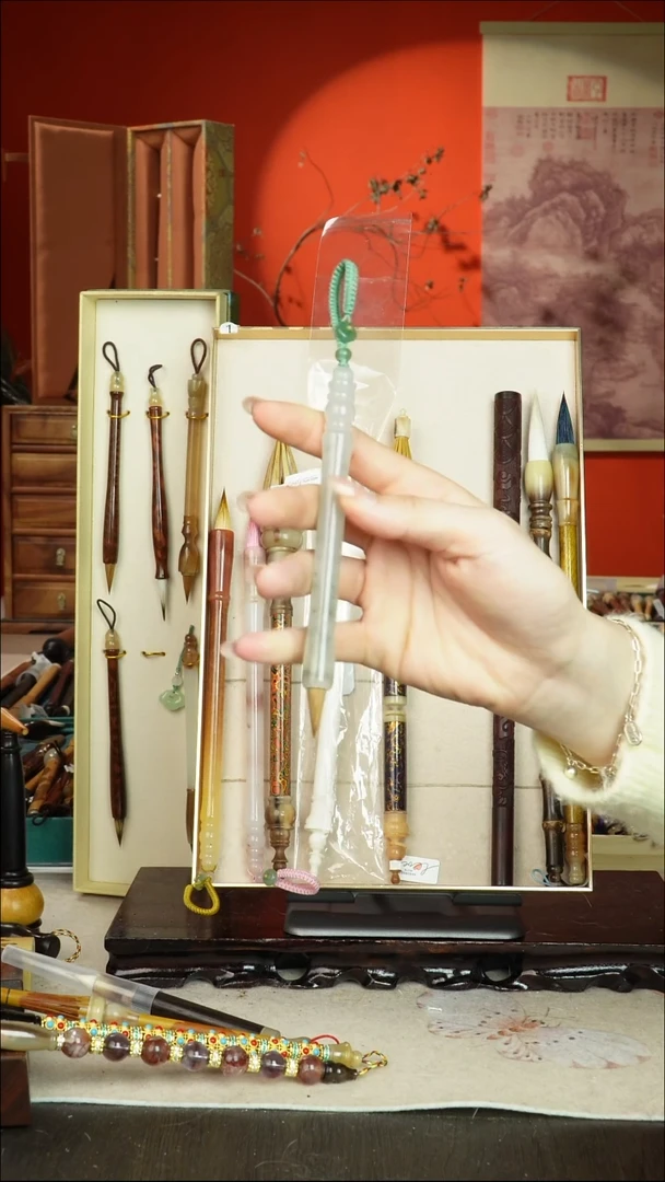 50号闪孤品高货毛笔链接 清水试笔 蘸墨不退