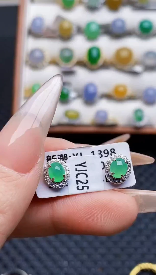 银S925镶嵌戒指翡翠0060