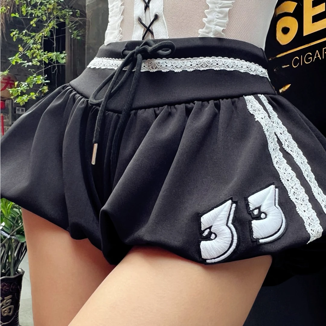 欧美风夏季新款女装纯色修身街头时尚低腰休闲短裤女运动防走光