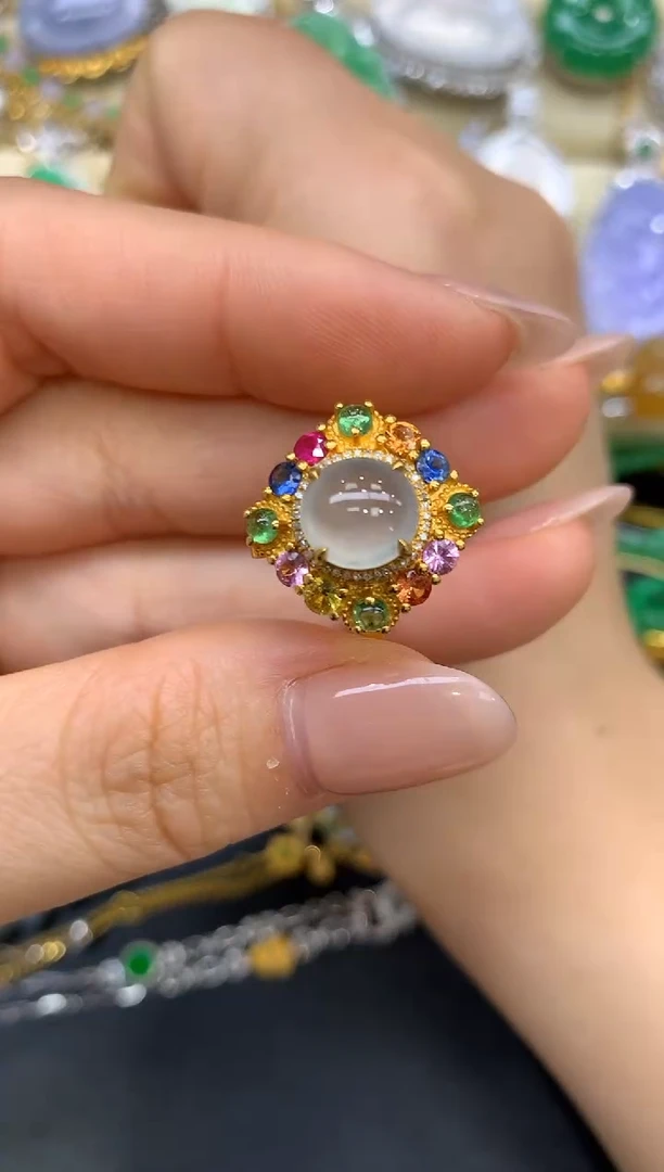 翡翠戒指18K金镶嵌481-中国好珍宝