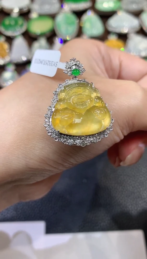 吊坠(不含链)18K金镶嵌翡翠D62