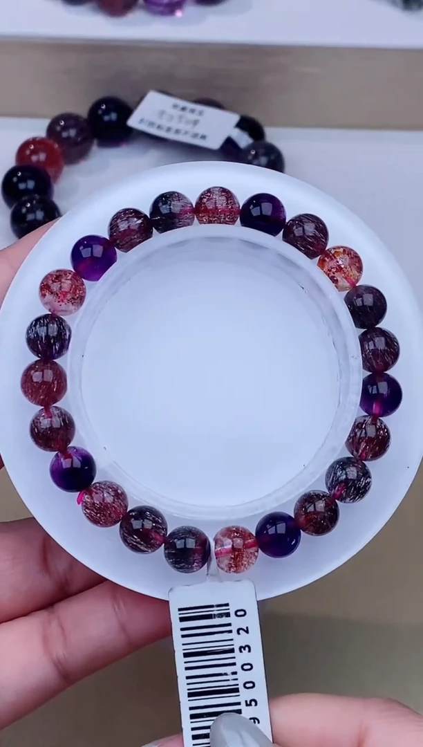 未镶嵌手链水晶黑加仑超七7m+