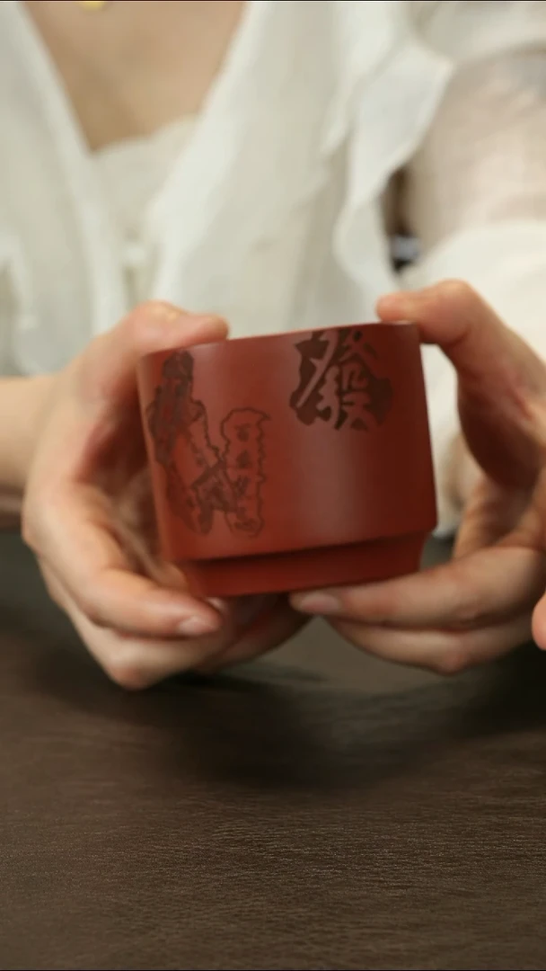 茶杯紫砂直播福利朱泥主人杯