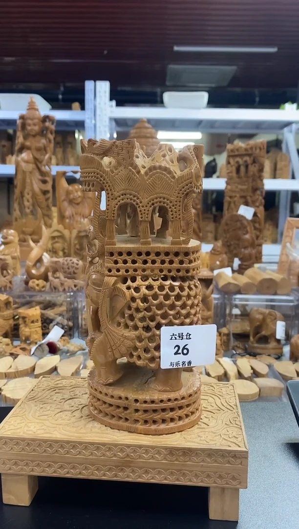 檀香木其他工艺品象车 434克 6号仓26