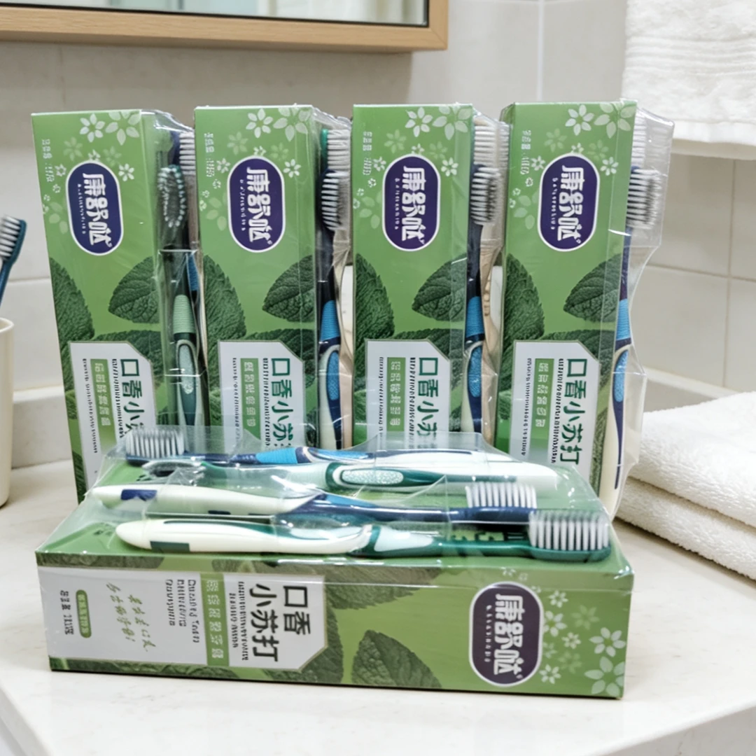6支康舒哒牙膏180G+12支牙刷口香小苏打皓齿炫爽清新亮白
