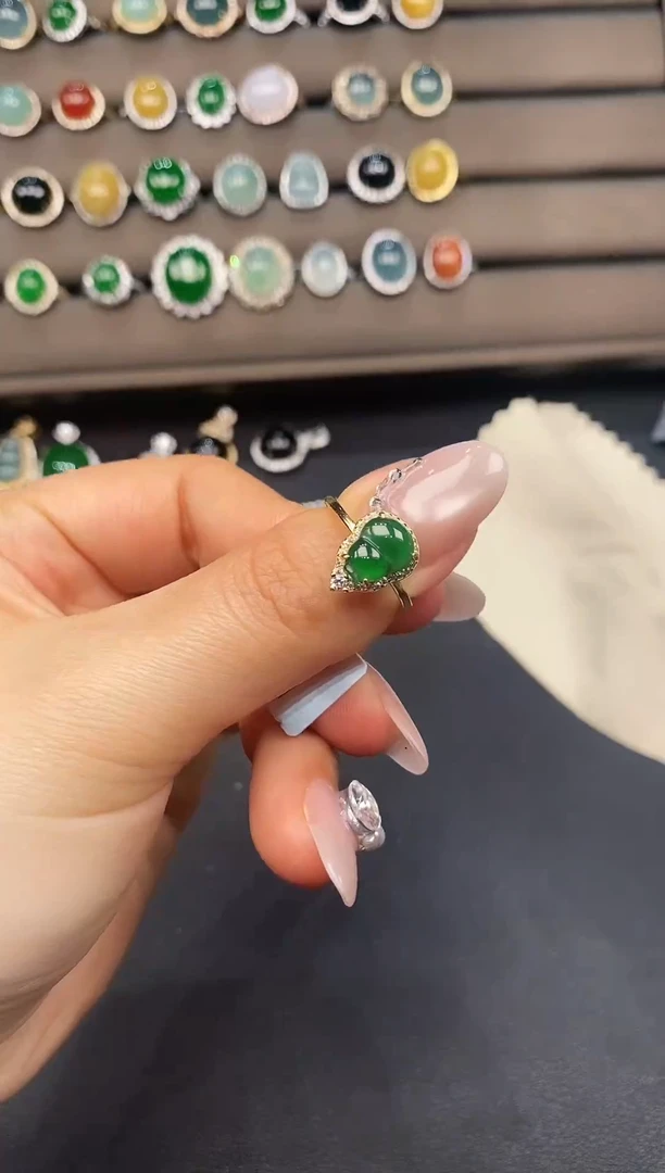 银S925镶嵌戒指翡翠11112