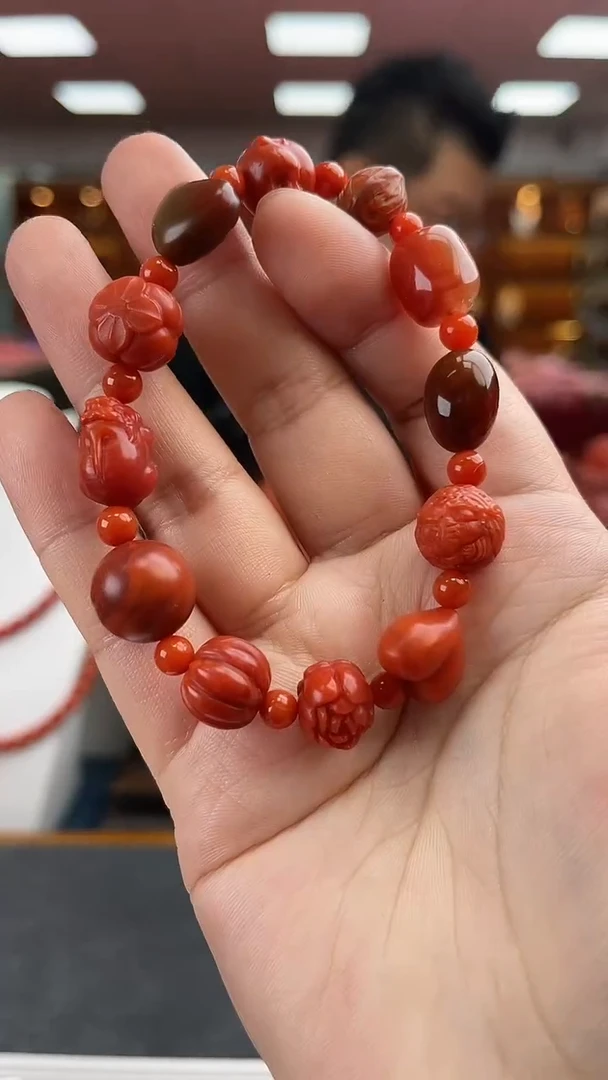 未镶嵌高品南红多宝单圈-多样性发一件南红玛瑙一件42