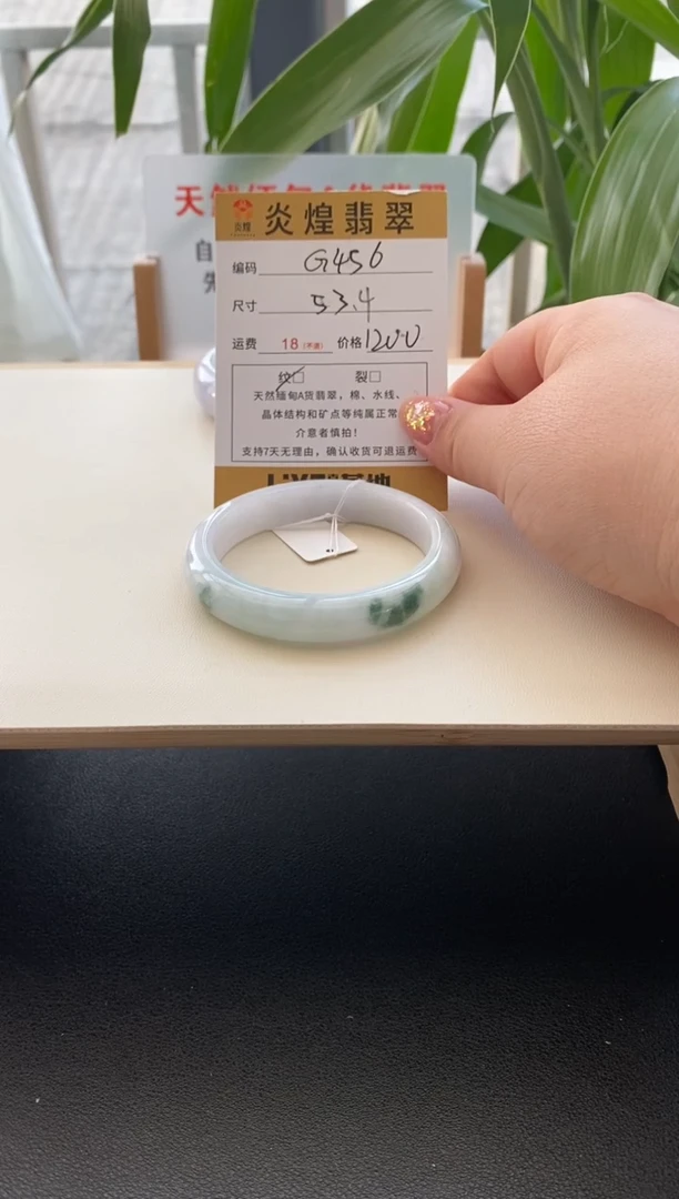 未镶嵌手镯翡翠53.4圈口编码g456