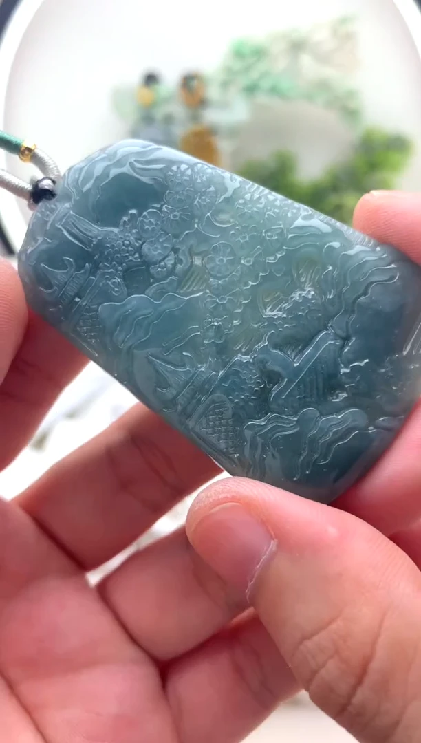 颈饰未镶嵌翡翠山水1
