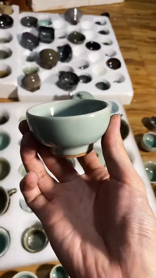 【山隐青瓷】龙窑柴烧杯子