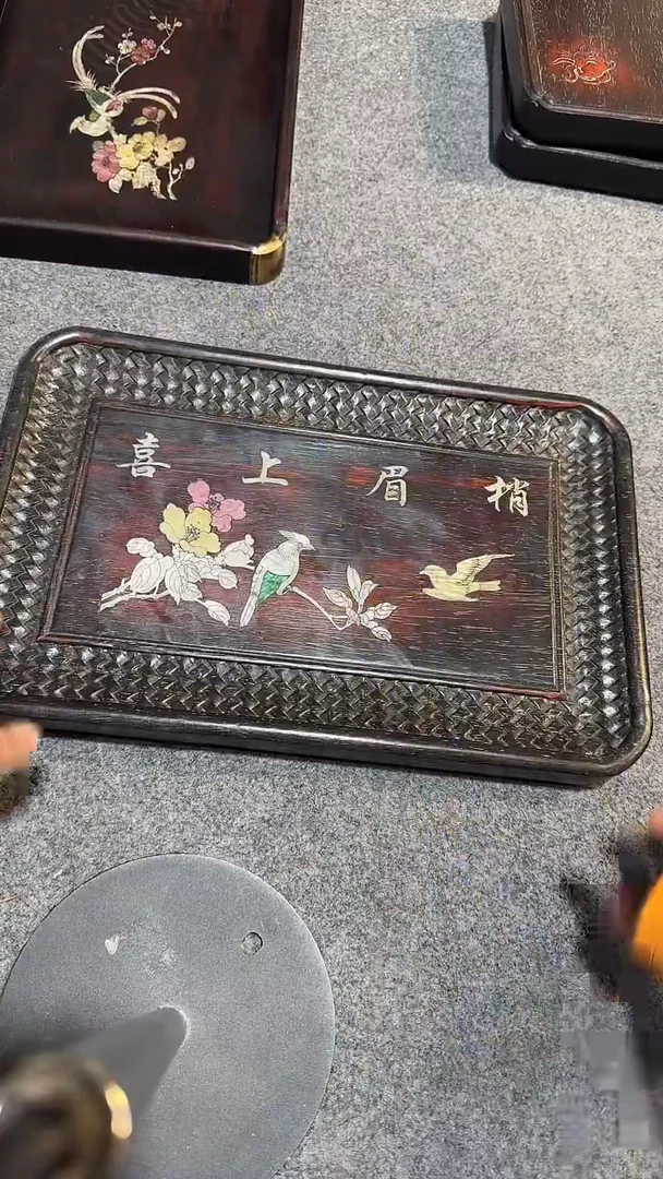 香榧木紫檀拆件雕刻板以直播间实物为准微瑕老物件