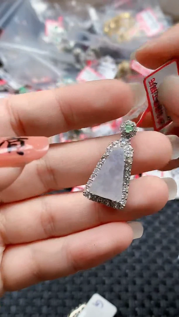 银S925镶嵌戒指翡翠天然A货缅甸翡翠