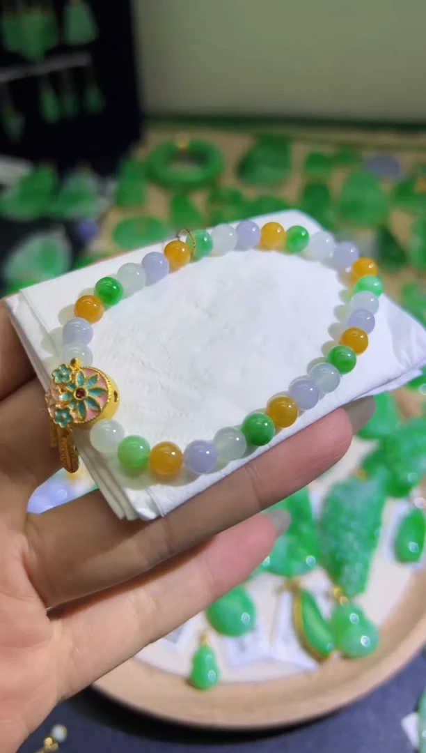 【闪购商品】翡翠手串未镶嵌Q缅料A货翡翠/支持复检/一件