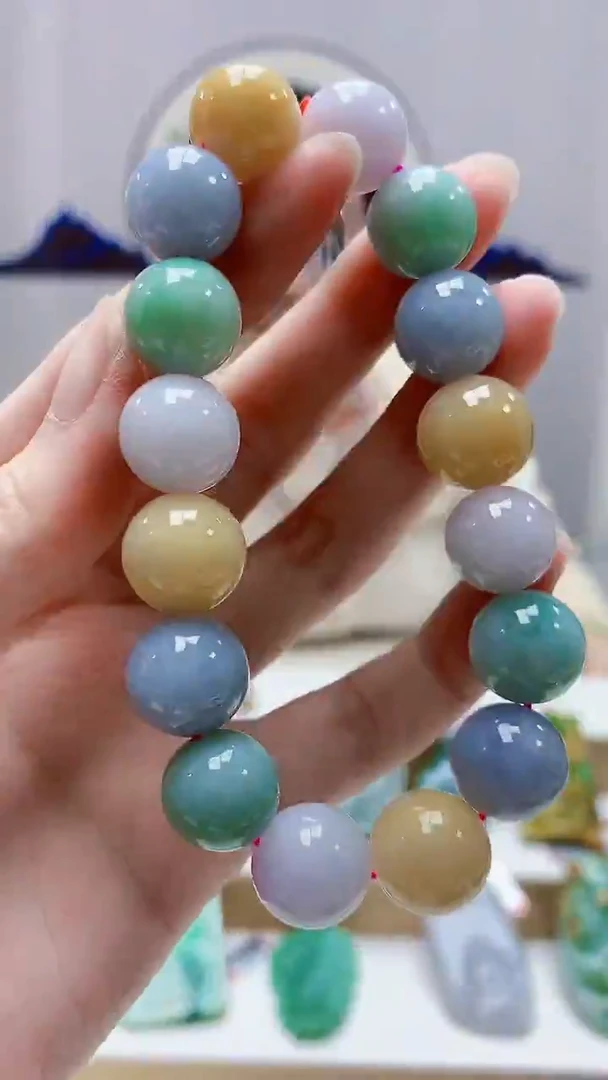 未镶嵌定制翡翠4852zm-毛货手串41