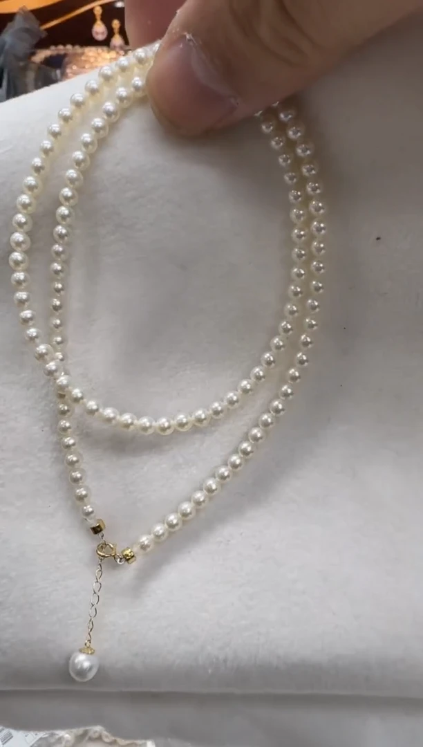 【闪购商品】淡水珍珠项链18K金镶嵌3.5-4mm