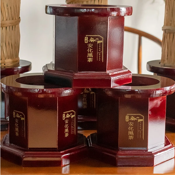百两茶底座湖南安化黑茶花卷茶黑茶墩子中式百两茶底座