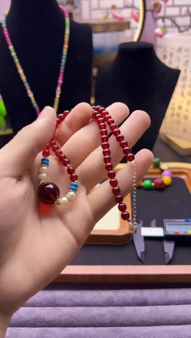 【闪购商品】血珀颈饰14K金镶嵌X294