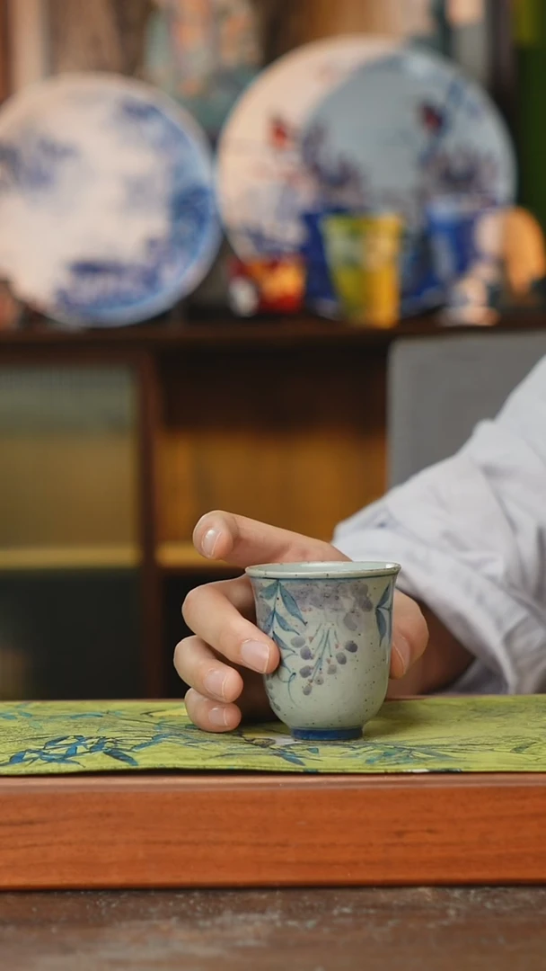 摆件景德镇釉下手绘陶瓷茶具，咖啡杯
