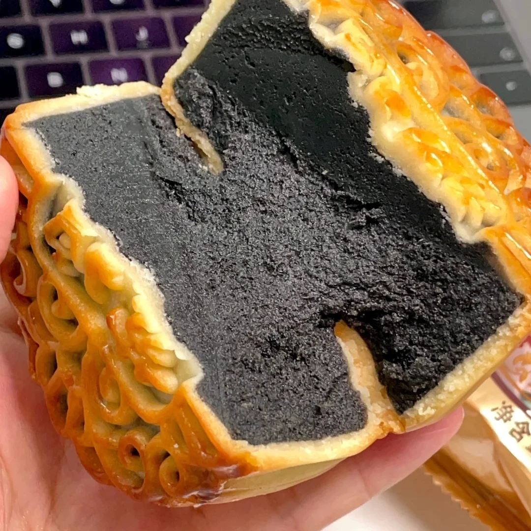 【甜而不腻】黑芝麻柴火月饼传统老式糕点中秋节点心无蔗糖零食品