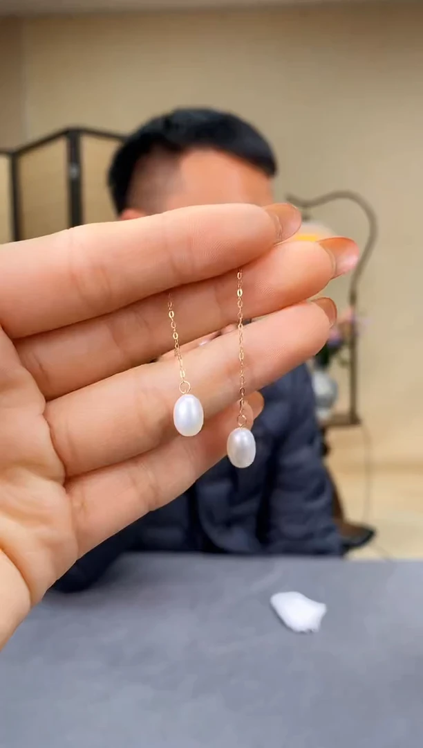 18K金镶嵌耳饰淡水珍珠yp