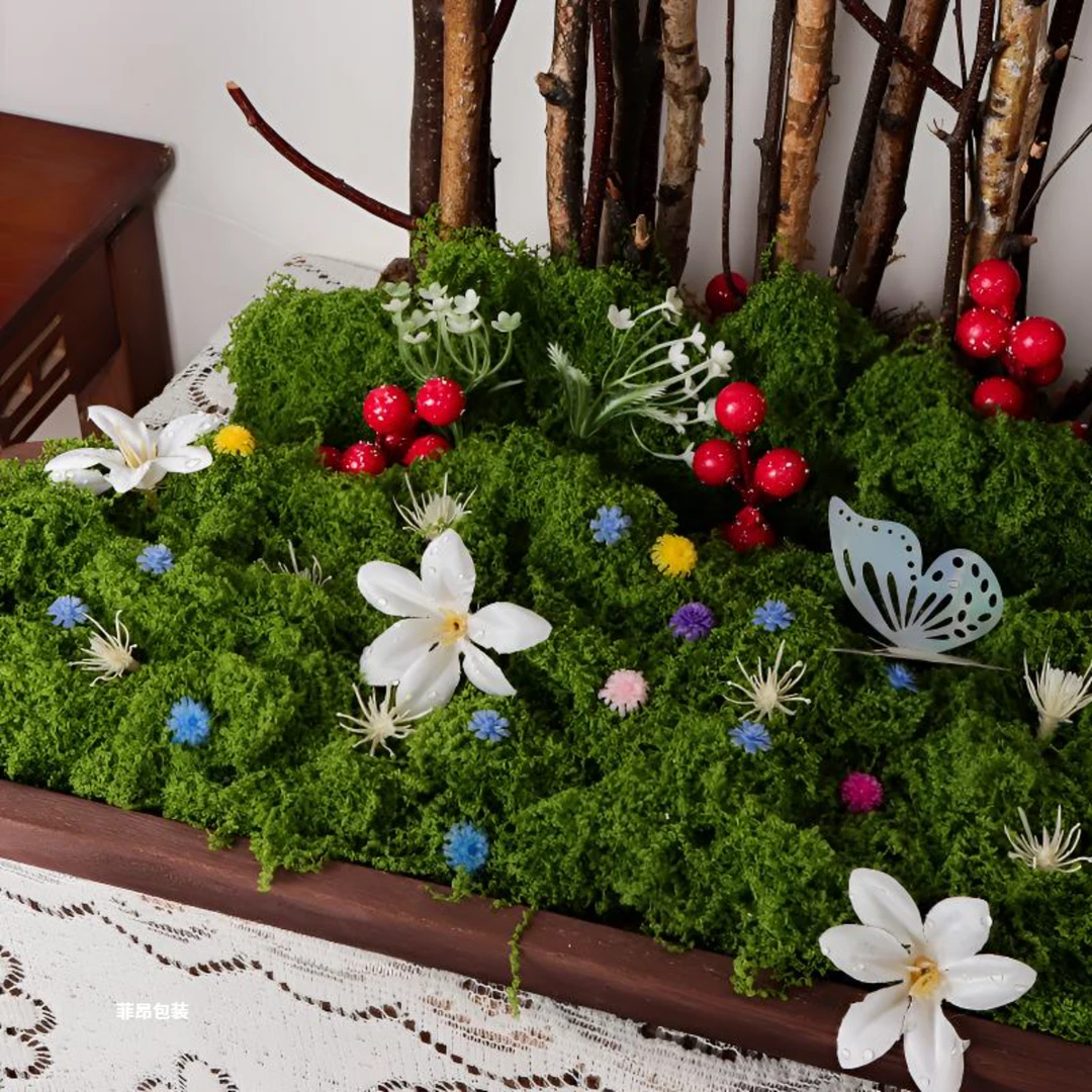 FEIANG/菲昂仿真青苔diy水果店装饰仿真绿毛球礼盒背景装饰