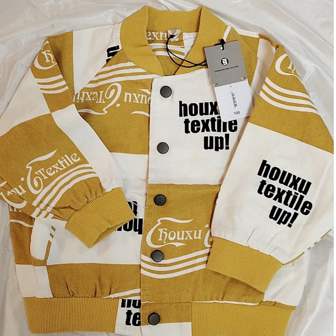 套装冬季春秋男文字童装夹克撞色春季外套秋季时尚拼色棒球服