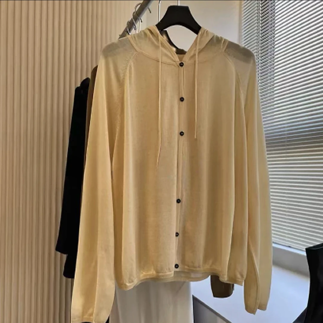 【仲夏】春款上新一眼爱! 清新少女感 休闲连帽轻盈薄防晒罩衫-7572