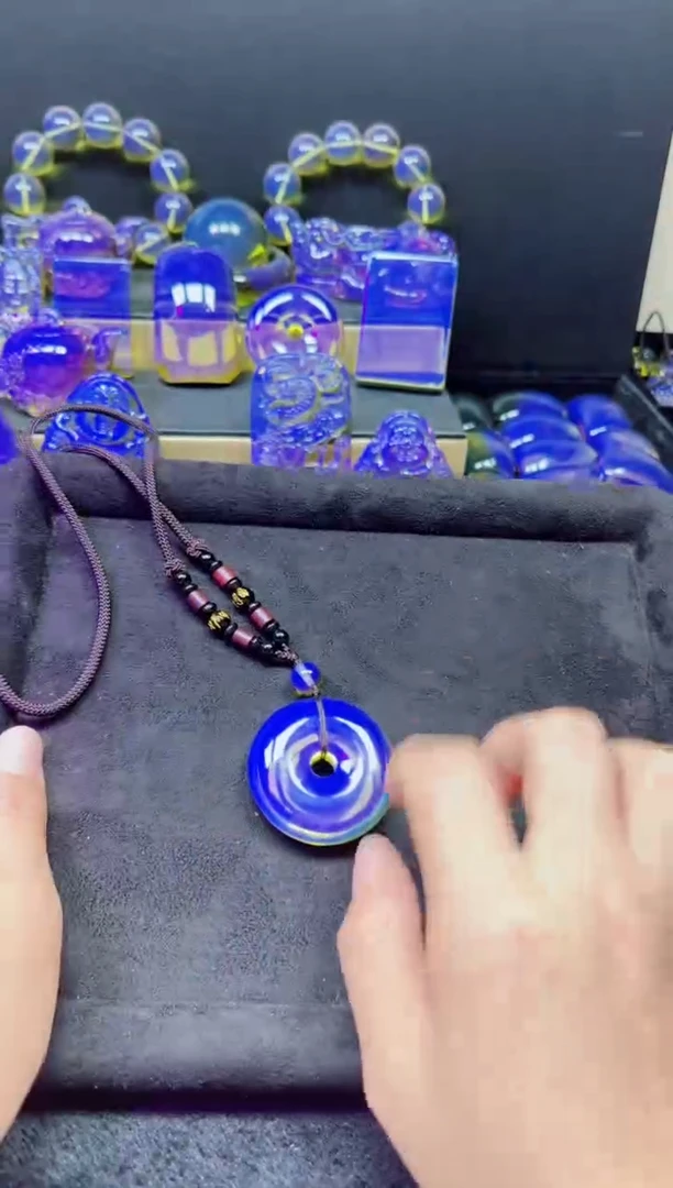 多米尼加净水蓝小平安扣