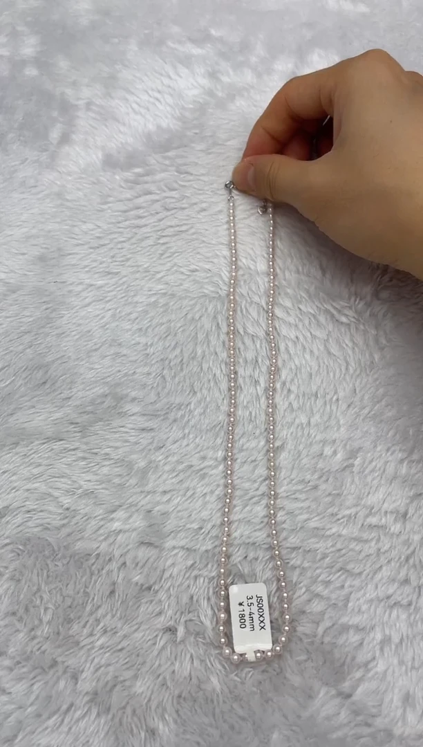项链银S925镶嵌海水珍珠AK3.5-4mm