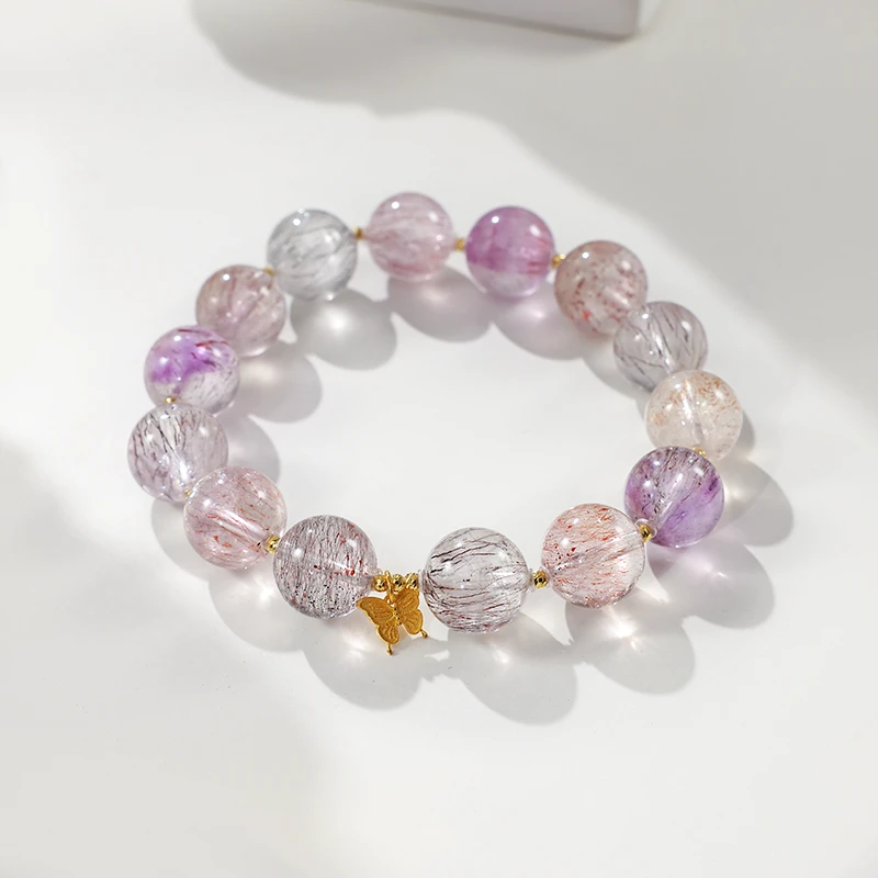 【妙漫】仙女超七18K金天然水晶设计款手串