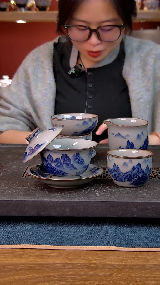 简装家用款4件套 老陶泥开片纹陶瓷茶具