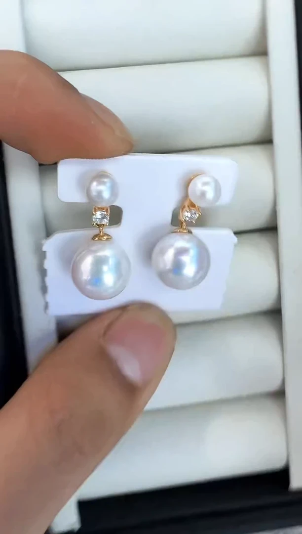 【闪购商品】淡水珍珠耳饰银S925镶嵌耳钉