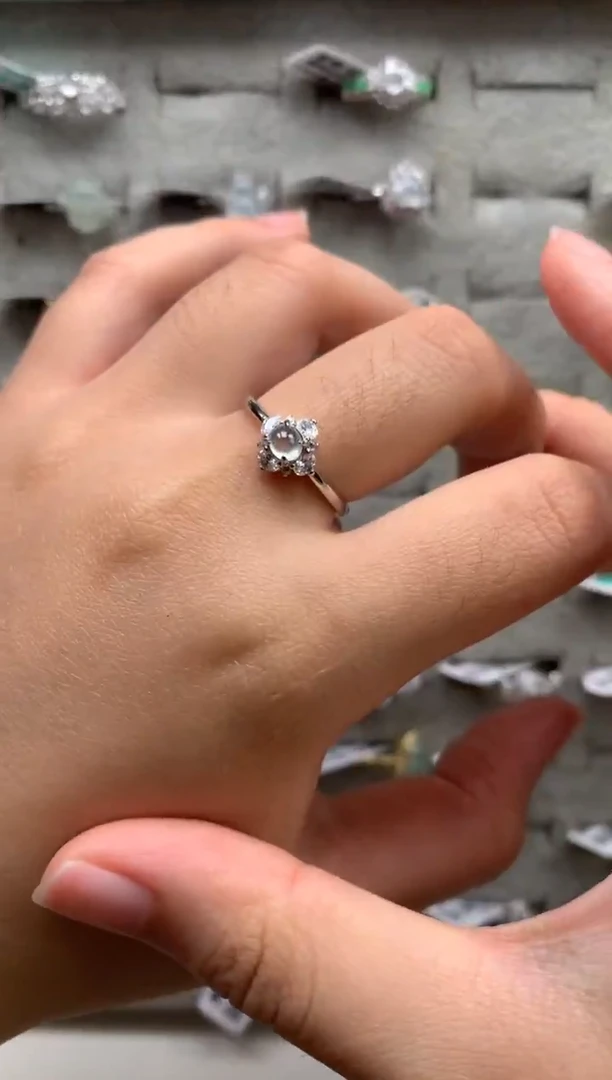 银S925镶嵌戒指翡翠1