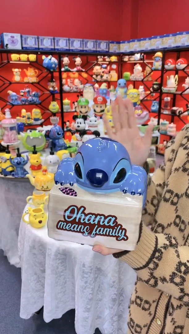 【闪购商品】.@@史迪奇陶瓷饼干罐