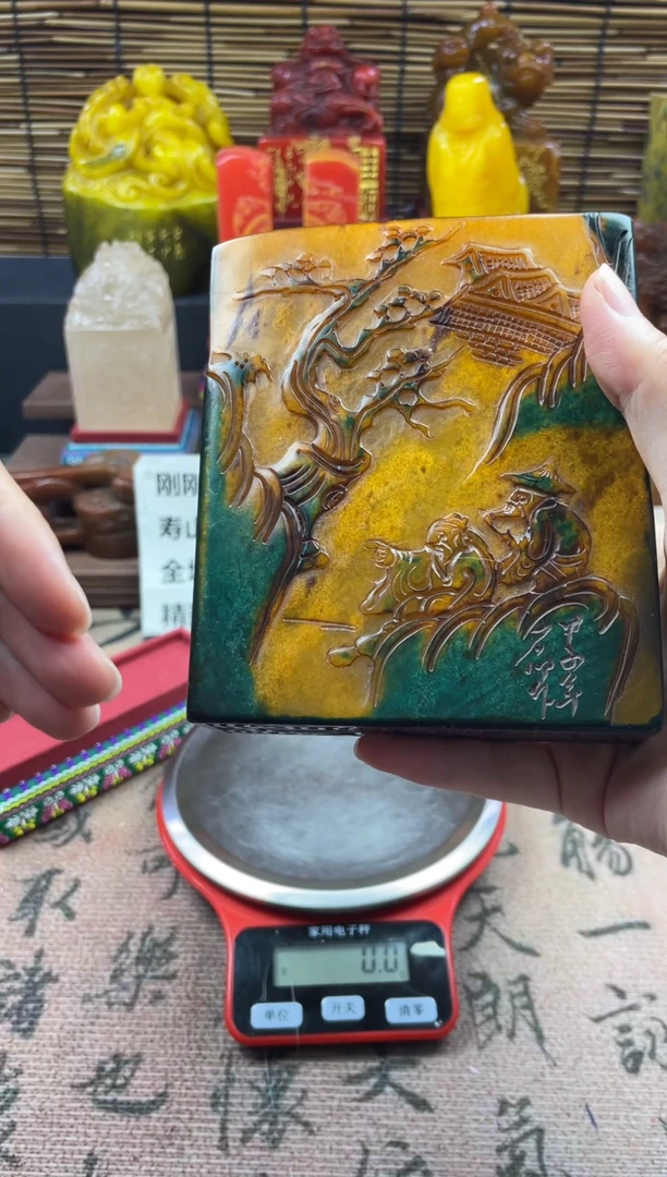 寿山石印石乌鸦皮小摆件