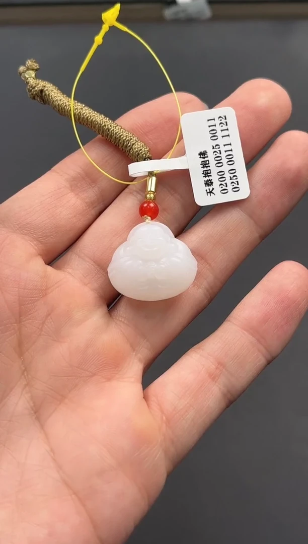 未镶嵌手串和田玉且末天泰白玉抱抱佛微色差