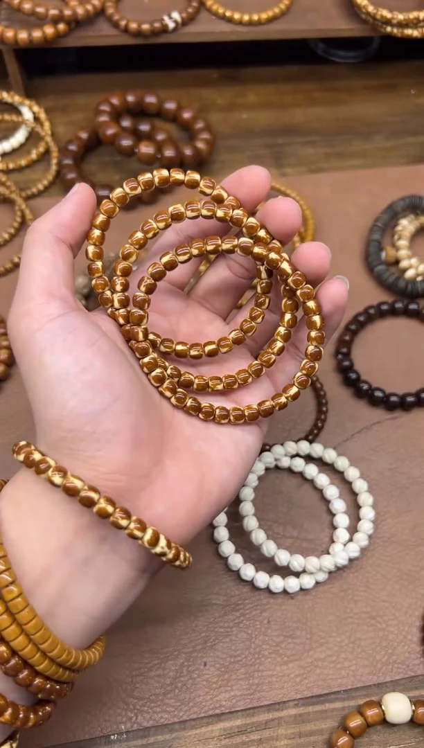 紫金鼠手串花皮6*7 纯实心 B006