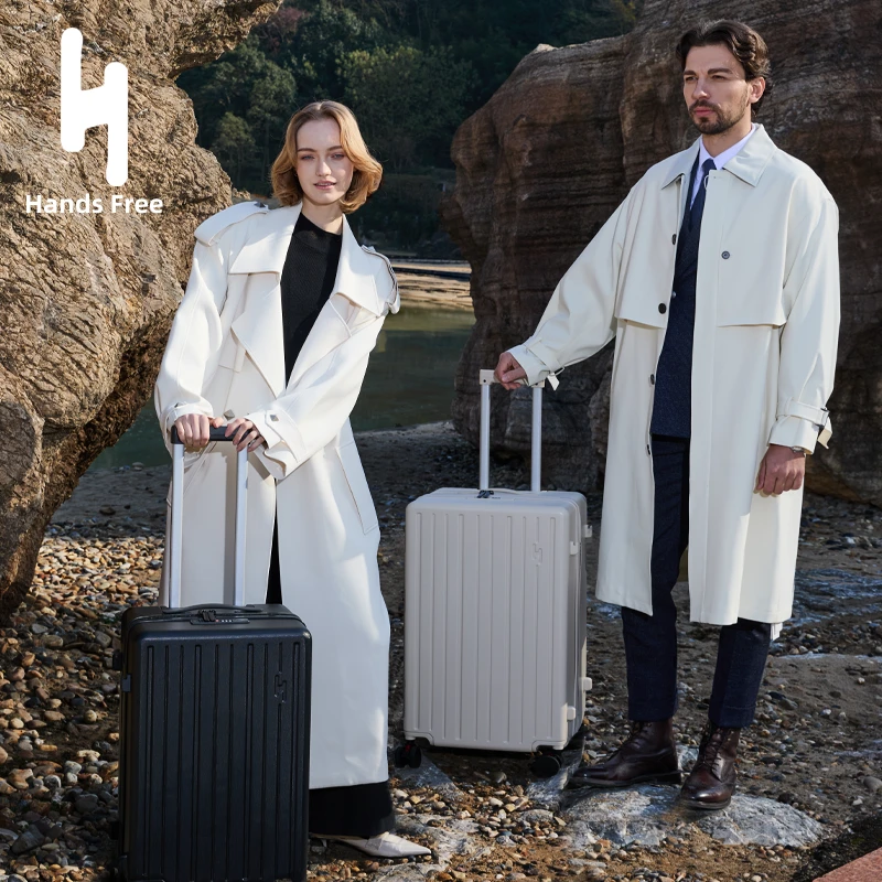 HandsFree双层防爆拉链行李箱 双封闭桃皮绒内衬 刹车减震万向轮