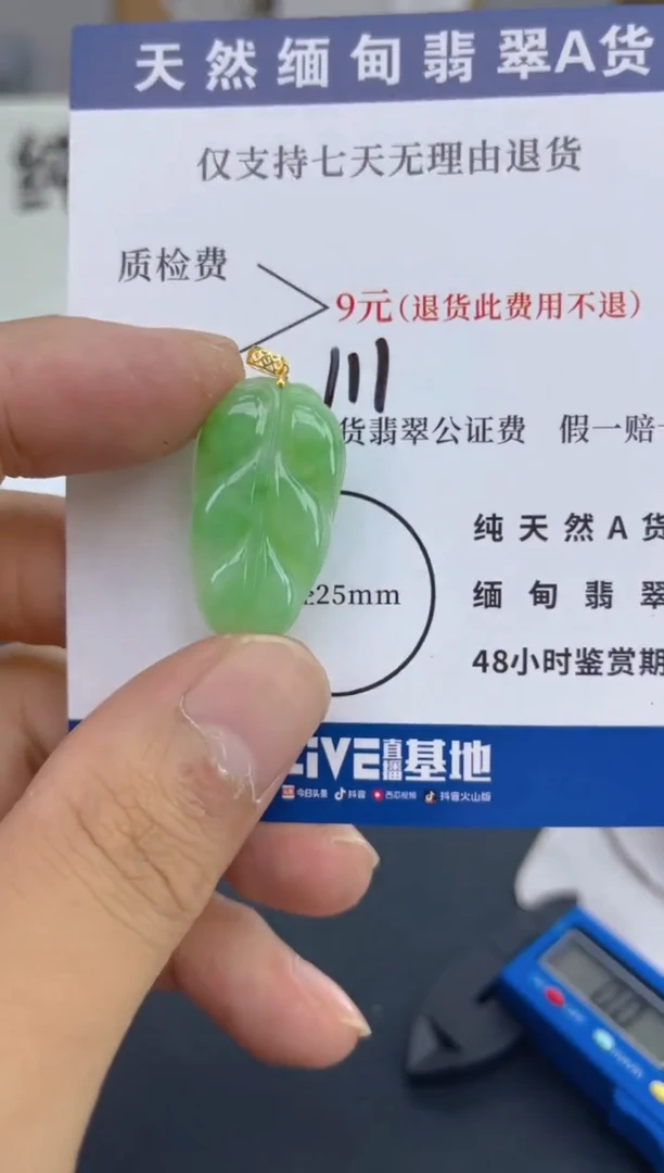 颈饰18K金镶嵌翡翠纯天然缅甸翡翠A货