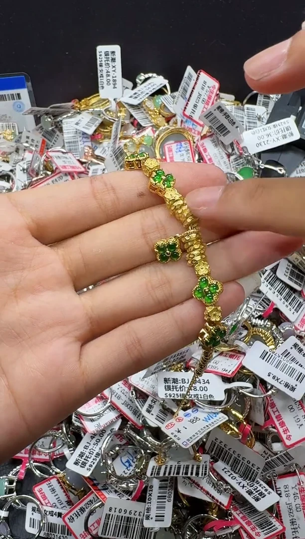 翡翠戒指银S925镶嵌戒指308