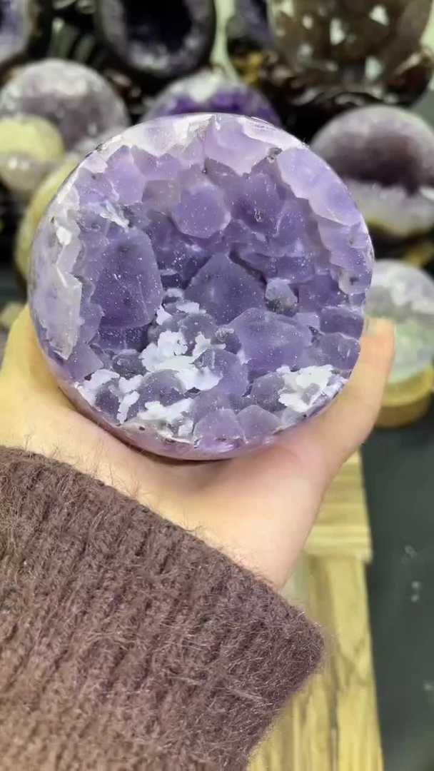 未镶嵌大型摆件（非配饰）紫晶599号开口笑