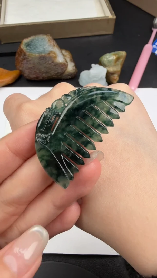 翡翠未镶嵌发饰翡翠饰品-90