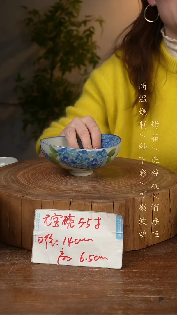 碗瓷景德镇手工手绘高温瓷釉下彩