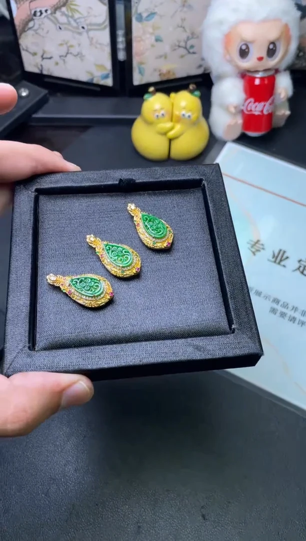 颈饰银S925镶嵌翡翠多样性发其一FL6