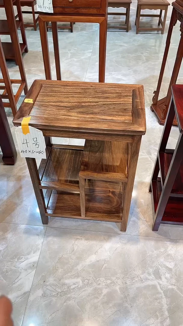 黑酸枝木类成套家具原木色置物架45*30*65