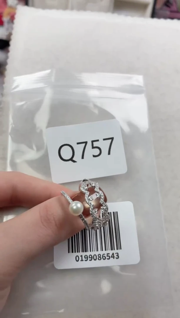 银S925镶嵌戒指海水珍珠q757